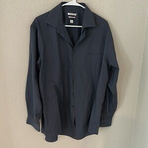 Van Heusen Flex Collar Classic Fit Wrinkle Free Grey Dress Shirt Classic Design